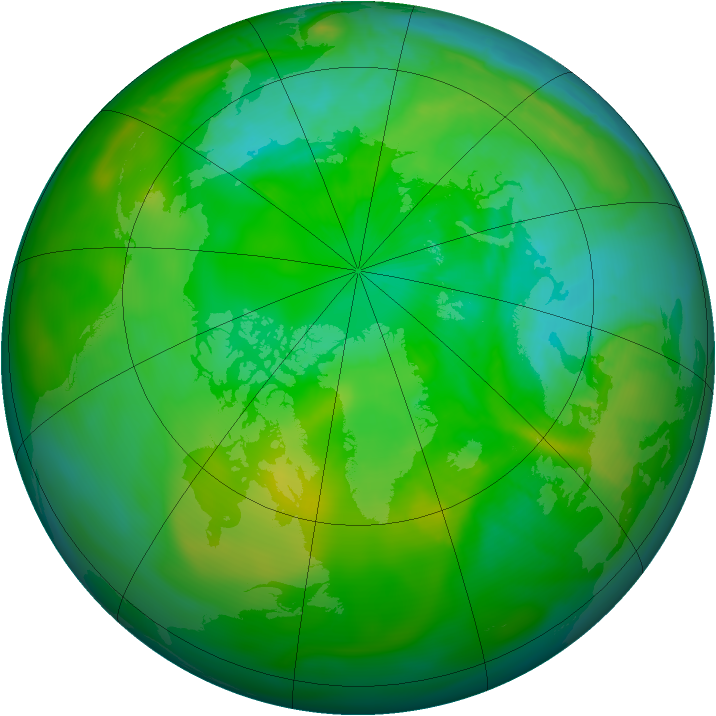 Arctic ozone map for 29 July 2010